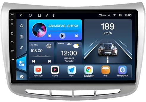 HIBIYA Android 15 Autoradio CarPlay Android Auto Wireless per Fiat Lancia Delta 2009-2019, 9 Pollici Car Radio con GPS WiFi Bluetooth FM RDS Telecamera Posteriore(8-Core(8G+256G))