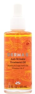DERMA E Anti-Wrinkle Treatment Oil – Anti-Aging Face Oil with Vitamin A and Vitamin E – Fragrance Free Face and Neck Moisturizer for Youthful, Vibrant Skin, 2 oz