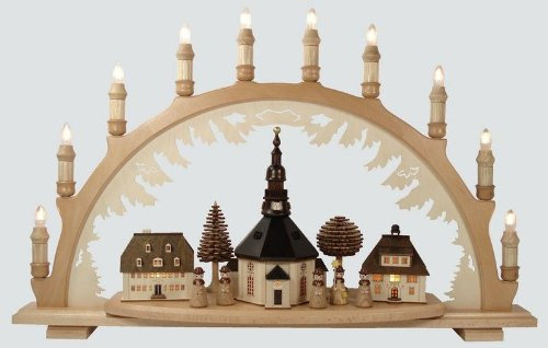 Lenk & Sohn 10flg. Schwibbogen Seiffener Dorf