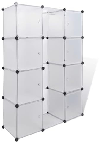 vidaXL Armario Modular con 9 Compartimentos Blanco 109x36,5x143 cm