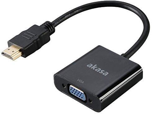Akasa HDMI to VGA converter | High Resolution 1920 x 1200 | Compact HMDI to VAG Adapter | 20cm | AK-CBHD15-20BK