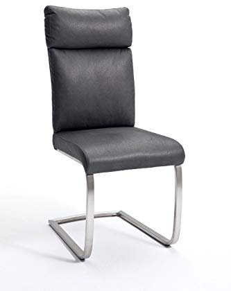 123wohndesign 2 Stühle Rabea, Schwinger, Schwingstuhl, Freischwinger, grau