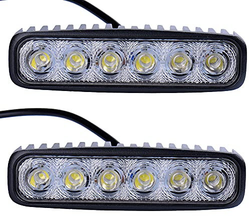 Greenmigo 2pcs 18W LED Arbeitsscheinwerfer weiß 12V 24V Reflektor Work Light Bar Scheinwerfer Arbeitslicht Offroad Arbeitslampe