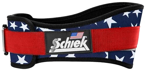Schiek Sports 2006 Nylon Gewichthebergürtel 6 Zoll - Stützgürtel für Powerlifting - Langlebig - Sterne und Streifen