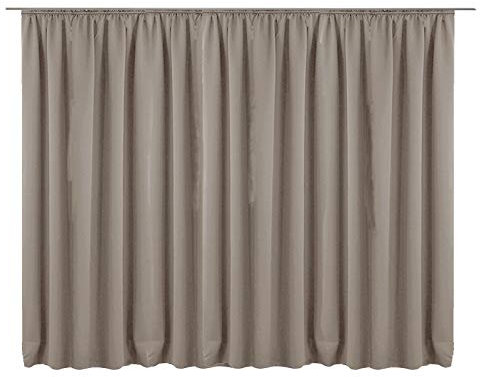 JEMIDI Vorhang blickdicht 300x245cm - Gardine mit Kräuselband Universalband - 100% Polyester Schal lang für Wohnzimmer Schlafzimmer - hellbraun