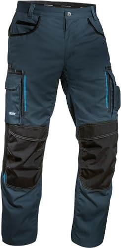 Uvex Tune-up 8909 Pantalon de Trabajo para Hombre - Pantalones Cargo para Trabajar de Algodón y de Cordura - Multibolsillos - Bolsillo de Las Rodilleras - Color Gris, Negro, Azul, Verde, Blanco