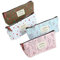 Nv Wang Federtasche,Vintage Leinwand Pastorale Stil Blume Muster Federmäppchen Stiftemappe Stiftemäppchen Griffelmappe Klein Kosmetiktasche(4 Stück)