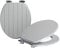 Harbour Housewares WC-Sitze mit Absenkautomatik - Grau - 2er-Pack - ovaler, antibakterieller Toilettensitz aus Holz mit universellen Chromscharnieren, Befestigungen und Beschlägen