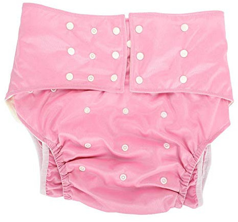 Nappe de poche pour adulte, lavable et réglable, lavable et confortable, couche de couche-culotte pour adulte, pour adulte (Rose)