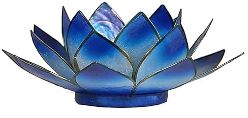 Capiz Chakra Lotuslicht blau - 13.5 cm