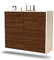 Dekati Sideboard Tempe hängend (92x77x35cm) Korpus Weiss matt - Front Holz-Design Walnuss - Push to Open
