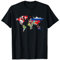 International world flags and world map for children T-Shirt