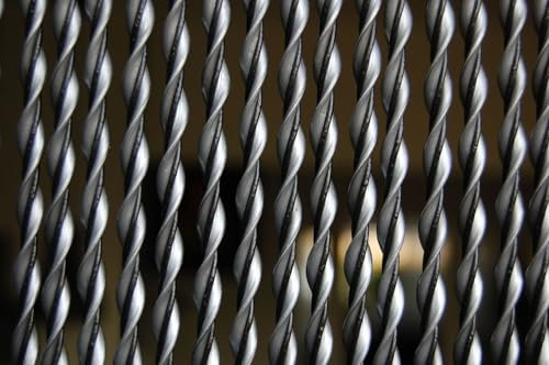 La Tenda Türvorhang Riva 3 Raumteiler Fliegenvorhang Terrassenvorhang Insektenvorhang Silbergrau schwarz, Maße:100 x 230 cm