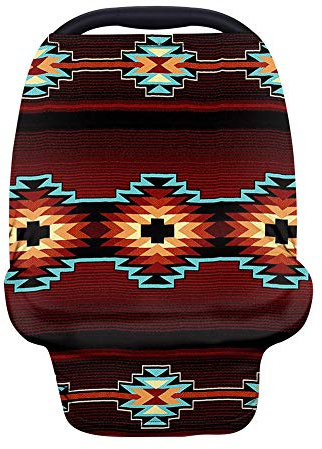 Wanyint Southwestern Navajo Autositzbezüge für Babys, Stilltuch, Still Schal, Autositzüberdachung, dehnbar, weich, atmungsaktiv, vielseitig verwendbar