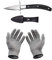 Set mit Austernmesser und Schnittfeste Handschuhe Austernöffner und Schnittschutzhandschuhe für Muscheln oder Hartkäse geeignet - Oyster Knife (Küche, Gartenarbeit, DIY) (Groß/Schwarz)