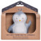 Tikiri 8594304 - Naturkautschuk Rassel in Geschenkbox, Pinguin, Badespielzeug, für Babys und Kinder ab 0+ Monaten, 11cm