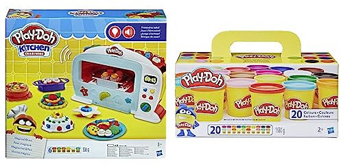 Hasbro Play-Doh - Magischer Ofen Knete, für fantasievolles und kreatives Spielen. Für Kinder ab 3 Jahren & A7924EUC Super Farbenset 20er Pack, Knete für fantasievolles und kreatives Spielen