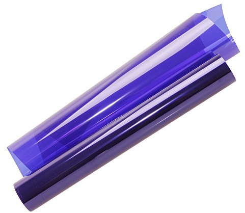 HOHOFILM 35.4x78.7 Colored Window Film Clear Decorative Glass Tint Sun Blocking Heat Control Self Adhesive Window Tint for Building Residential(Purple)