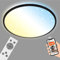 BRILONER - LED Deckenlampe flach Smart Home, funktioniert mit Alexa, Fernbedienung, Lampe, Deckenleuchte, Wohnzimmerlampe, LED Panel, Schlafzimmerlampe, Deckenbeleuchtung, 49x7,7 cm, Schwarz