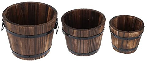 TOPBATHY 3pièces Pot De Carbonisé Jardinières Rétro pour Balcon Et Jardin Décoration Naturelle pour Plantes Et