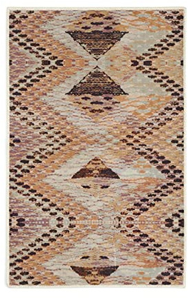 ESSENZA Teppich Fabienne Biscuit, 60x90 cm - 60% Polyester, 30% thermoplastischesPolyurethan, 10% Baumwolle - Zickzack Muster