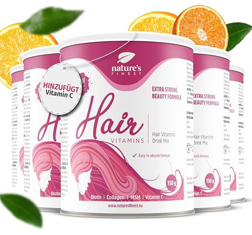 Nature's Finest by Nutrisslim Haar Vitamine für Frauen - Haarwachstum Beschleunigen, Biotin Hochdosiert, 450 μg Dosis - Kollagen Angereichert, Zuckerfrei, Netto 750 g - Für Gesundes, Kräftiges Haar