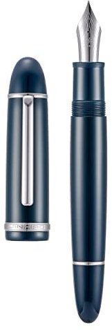 Jinhao X159 Blue Acrylic Fountain Pen Silver Trim, Large #8 Extra Fine Nib Office Pen Calligraphy Writing