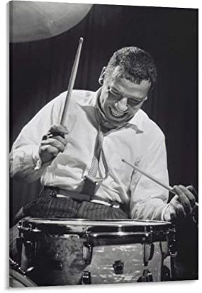 JITENG The World's Greatest Drummer Buddy Rich Vintage Kunstposter Druck Foto Kunst Malerei Leinwand Poster Home Modern Decor Poster 08x12inch (20x30cm)