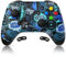 EasySMX 9124 Mando Bluetooth para Switch, Pro, Lite, OLED, Steam Deck, Gamepad con Dual Vibración, 5 Modos Luz Ajustable, Batería 600 mAh, Gyro Axis y Turbo, Azul
