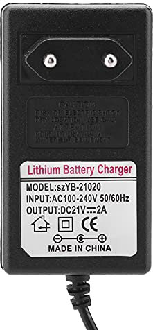 Dioche Netzteil, ladegerät 21V 2A, Lithium-Ionen-Akkuladegerät, AC DC Power Adapter Sicheres Ladenetzteil Adapter Lithiumionen Akkuladegerät