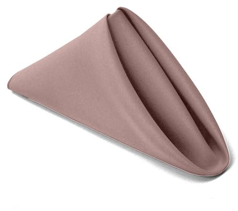 Elegant Event Essentials Tovaglioli quadrati in poliestere, 50 pezzi, con bordi orlati per matrimoni, ricevimenti, cene, banchetti e feste di Natale, 48 cm x 48 cm, rosa cipria