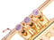 Heavy Trompete Custom Finger Buttons für alle Yamha (All YTR), Stomvi, Shagerl, Carol Brass und Fides Trompeten, Yamaha Flügelhorn 631/731, Yamaha Kornett Modelle (24K vergoldet, Charoite)