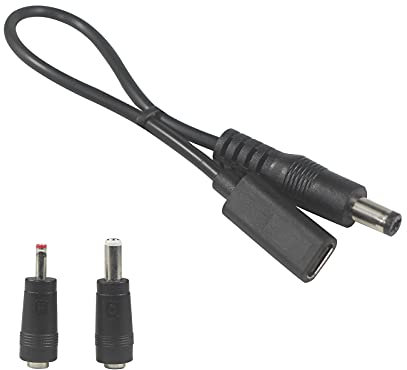 12V Type-C Female to DC - 20cm USB-C Socket to DC 5.5 x 2.1mm Male Power Cable, Connect PD Charger and PD Cable to Power 12 Volts Device, with DC Converter Adapters for Router CCTV LED Light