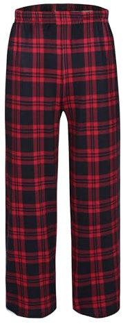 Arshiner Jungen Schlafanzughose Lang Kariert Pyjamahose Kinder Elastische Taille Freizeithose mit 2 Taschen Schlafanzüghosen für Jungen & Mädchen 9-10 Jahre