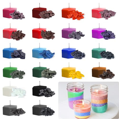 FANKOO Kerzenwachs Farbe, 20 Farben x 5 g Kerzenfarben DIY Kerzenwachs zum Färben von Kerzen - Kerzenherstellung Farbe für Sojawachs, Bienenwachs, Palmenwachs, Gelwachs