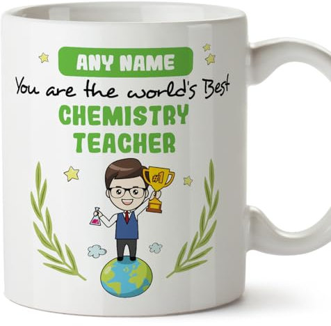 MUGFFINS Tazas Personalizadas para PROFESOR DE QUÍMICA hombre - En Inglés - You are World's Best - 11 oz / 330 ml - Regalo Personalizable original y divertido