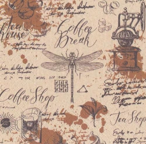 20 Servietten Vintage & Retro nachhaltig aus Recycling-Papier Nostalgische Auszeit als Tischdeko. Papierservietten mit Motiv. Auch für Decoupage und Serviettentechnik 33x33cm