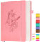 Lined Notebook Journal for Women Men, 312 Numbered Pages B5 Thick Leather Journals for Writing, Daily Diary Journal for Work School, Hardcover College Ruled Notebook, Butterfly Flower Notebook, Pink