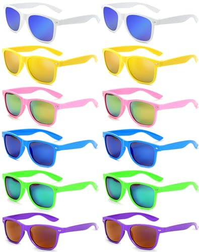 Eyegla 12 Stücke Bunte Neon Party Sonnenbrillen Set Vintage Coole Lustige Party Brillen Für Damen Herren