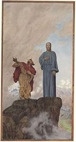 MSTECO Reproduktion Leinwanddruck Und Poster Wandkunst Bild Tentazione di christo hans thoma für Wohnkultur 60x90cm