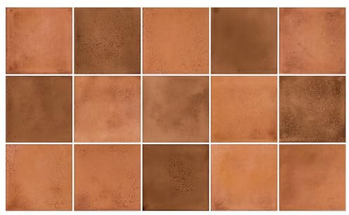 Ulticool – Adesivi impermeabili per piastrelle - terracotta ceramica sabbia - 15 x 15 cm - 15 pezzi adesivi a forma di piastrelle in pellicola - per parete bagno - parete cucina - piastrelle adesive