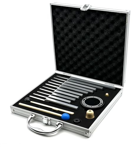 Solfeggio Tuning Forks Set, 10 pcs Unweighted Silver Solfeggio Tuning Forks, Aluminum Alloy with Tuning Fork Activator,2 Rubber Mallet, Cleaning Cloth and Exquisite Aluminum Box