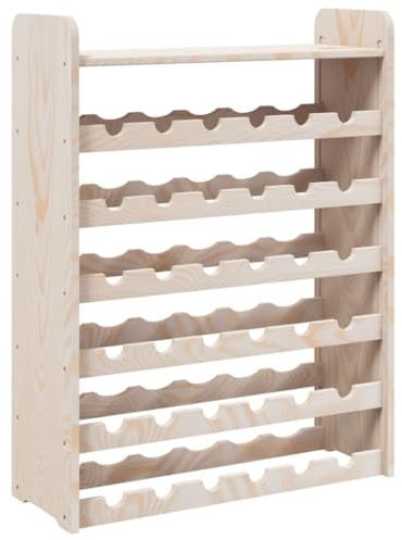 vidaXL Weinregal mit Oberplatte, Flaschenregal mit 6 Ebenen Wellen-Design, Flaschenständer für 36 Flaschen, Weinschrank Weinständer, Massivholz Kiefer