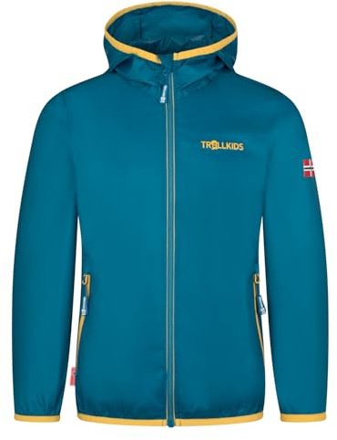 Trollkids Kids Trolltunga Jacket | Wasserdicht, Atmungsaktiv, Sehr leicht, Angeschnittene Kapuze, Packaway-Pocket