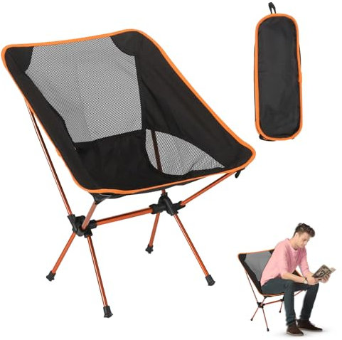 TOATELU Chaise de camping pliable avec sac de transport : petite chaise pliante portable ultra légère, chaise de camping d'extérieur pour pique-nique, pêche, jardin, randonnée, plage, camping, jardin