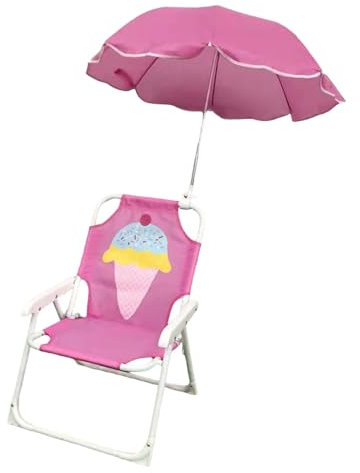 Perfeclan Campingstuhl für Kinder, Klappstuhl mit Schirmdach, bequemer tragbarer Strandstuhl zum Wandern, Strand, Garten, Reisen, Eiscreme