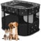 ALLSOPETS Faltbarer Haustierstall Tragbarer Katzen Laufstall Hunde Zelt Hundekäfig für Hund Welpe Freigehege Hundebox Kaninchen Zwinger mit Tragbar Handtasche (Schwarze Pfote, XL)
