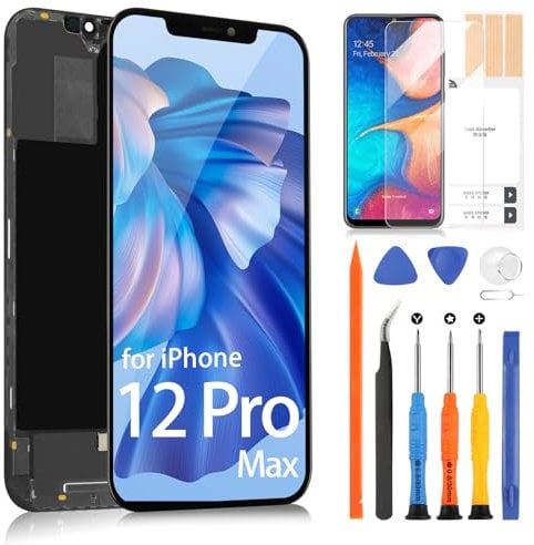 ARSSLY Screen Replacement for iPhone 12 Pro Max LCD Display Digitizer for iPhone A2342,A2410,A2411,A2412 Screen Touch Full Assembly with Repair Tools(Black,6.7 inch)