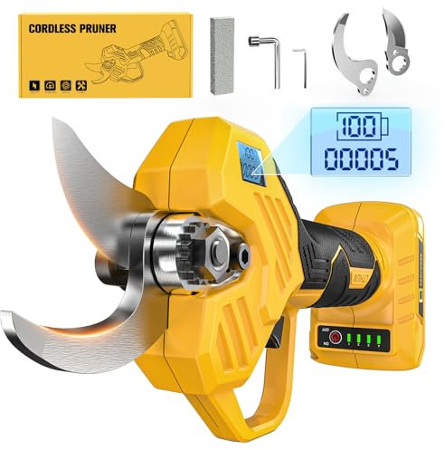 color tree Akku-Astschere mit LCD Anzeige für DeWalt 20V Batterie, Professionelle Elektrische Gartenschere Max 40mm Schneiddurchmesser, ohne Akku und Ladegerät