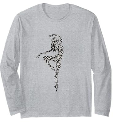 Ballet Dancer Zebra Ballerina Dance Women Girls Animal print Long Sleeve T-Shirt